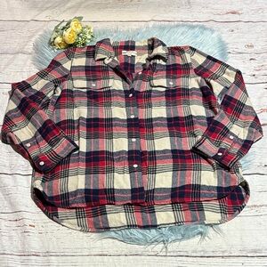 Madewell Classic Ex-Boyfriend Plaid Flannel Shirt sz L
